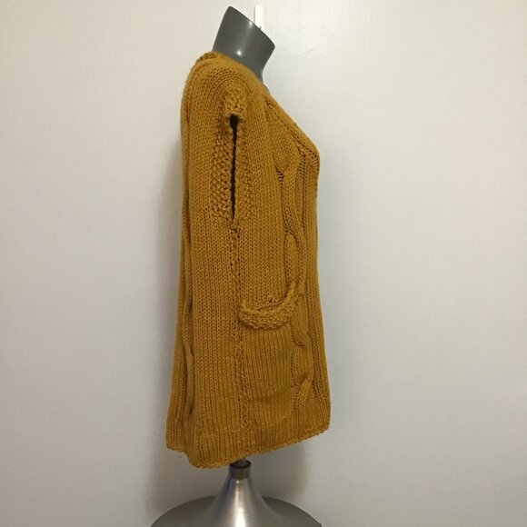 Handmade Cable Knit V-Neck Sleeveless Sweater Vest Size XL - Picture 4 of 11